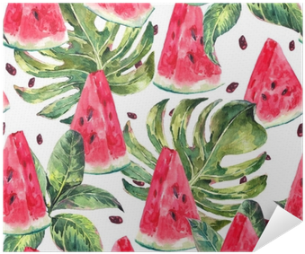 Watercolor Seamless Pattern With Slices Of Watermelon - Mc2 St Barth Watermelon Print Jean Trunks (400x400), Png Download