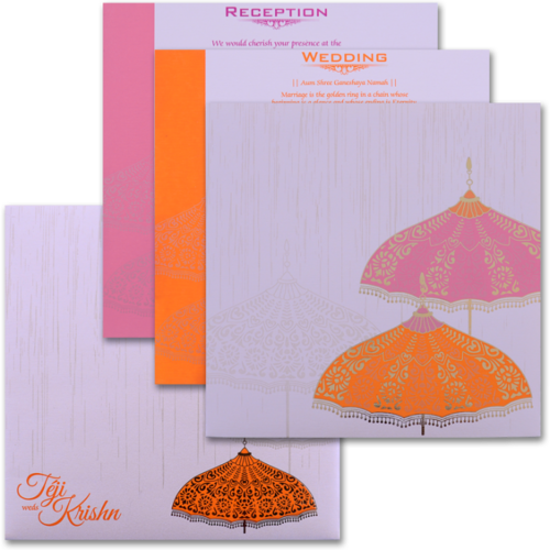 Wedding Invitation Card - Umbrella (500x500), Png Download