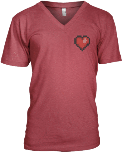 Pixel Heart V - Sale By Teesorange2 Shop Blittzen Mens V-neck If I (600x550), Png Download