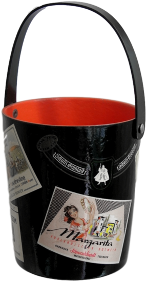 1950s Black And Red Lacquered Barware Ice Bucket Cosulich - Tote Bag (600x600), Png Download