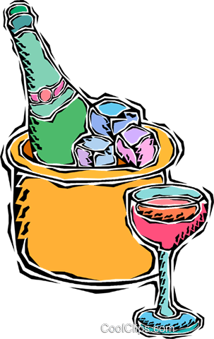 Ice Bucket With Champagne Royalty Free Vector Clip (303x480), Png Download