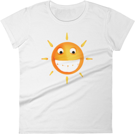 Smiling Sun White Color Shirt - T-shirt (600x600), Png Download