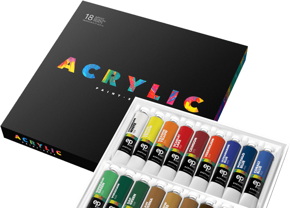 Professional Acrylic Paint Set - Acrylic Paint (1000x708), Png Download