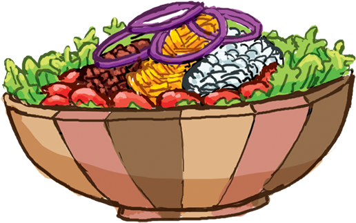 Salad Bowl - Salad Bowl Cartoon (535x351), Png Download