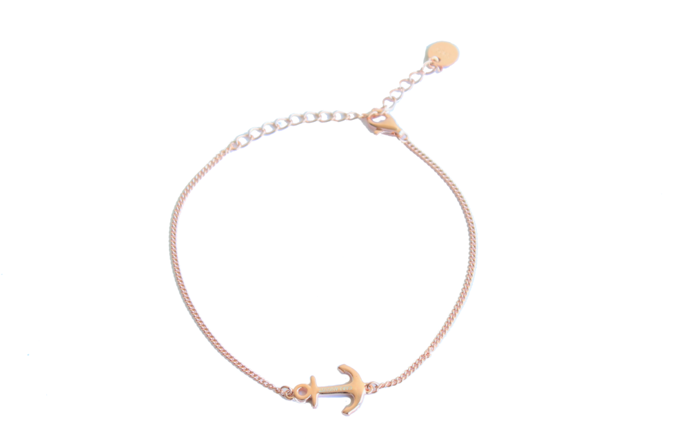 925 Rose Gold Anchor Bracelet - Bracelet (1024x701), Png Download