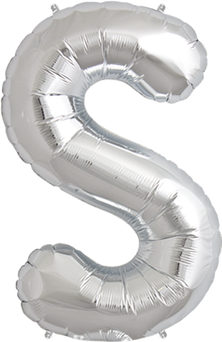 34" Silver Letter S Foil Balloon - Balloon Letters Silver S (500x500), Png Download