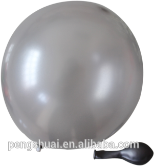 Inflatable Rubber Balloon Silver Color 10&quot - Sphere (350x350), Png Download