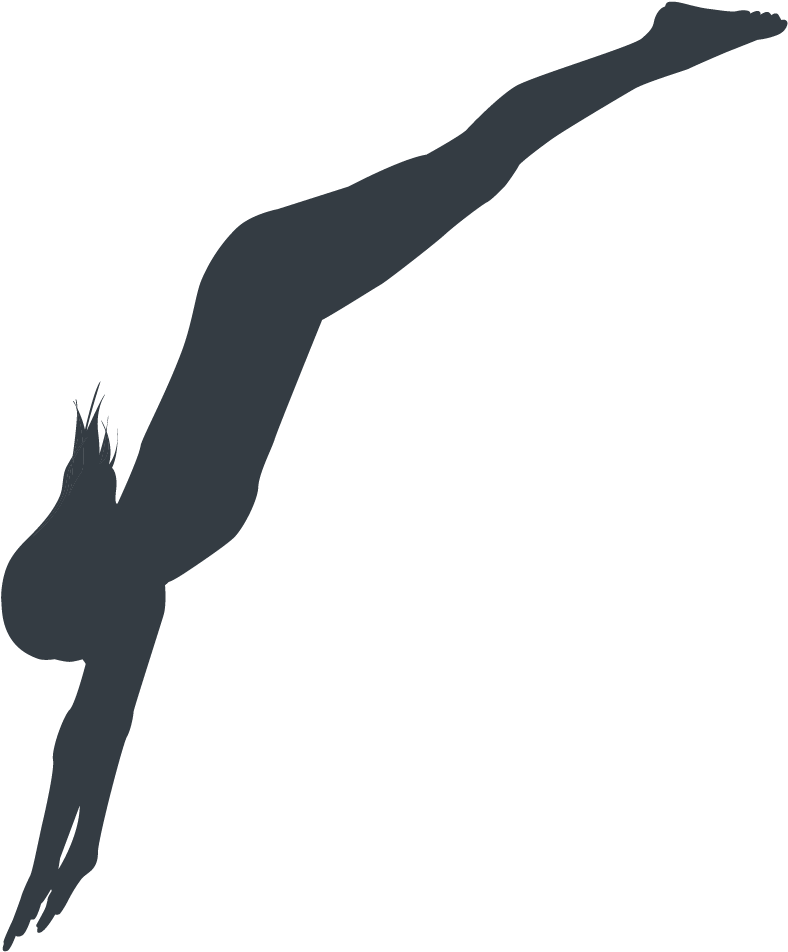Diving - Diver Diving Board Silhouette (1136x1011), Png Download