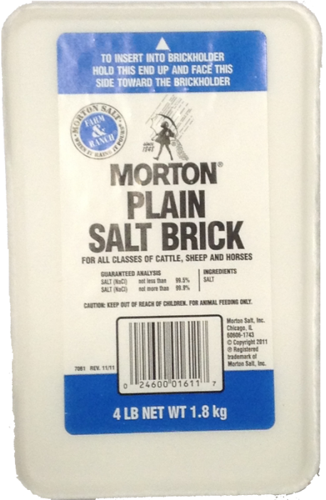 Morton Salt White Salt Brick - Morton Plain Salt 4 Lb. Brick (700x700), Png Download