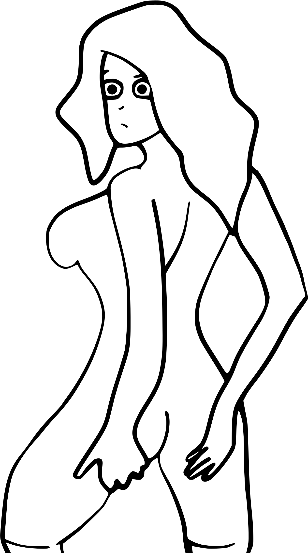 This Free Icons Png Design Of Nude Woman Looking Back (1697x2400), Png Download