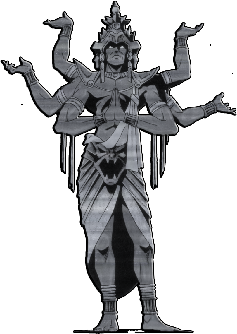 6 Armed Metal Boss - Red Indian God (884x1222), Png Download