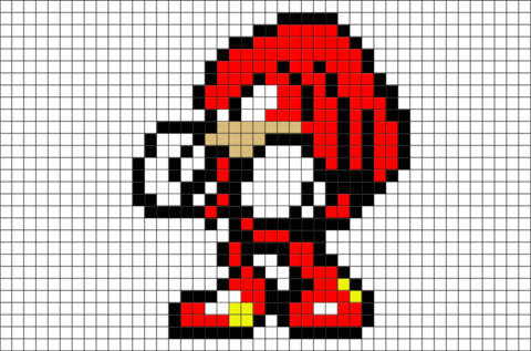 Knuckles Pixel Art Minecraft (480x317), Png Download