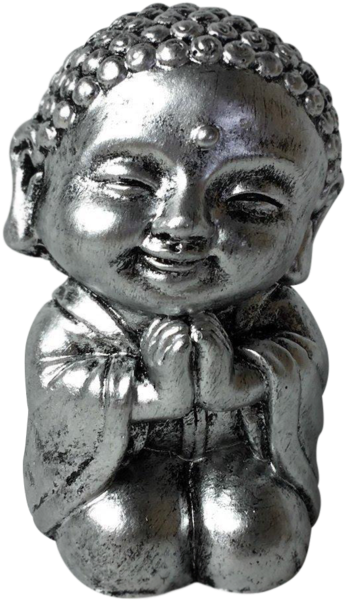 Little Buddha Statue - Silver Buddha Statue (600x600), Png Download