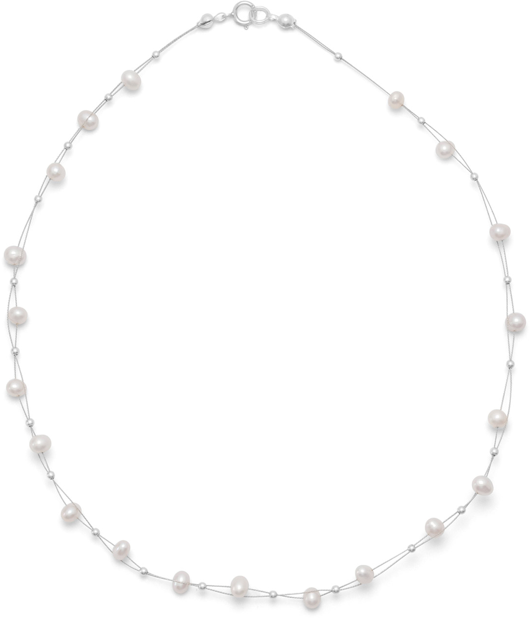 16″ Double Strand Cultured Freshwater Pearl Necklace - Cultured Freshwater Pearl (1500x1500), Png Download