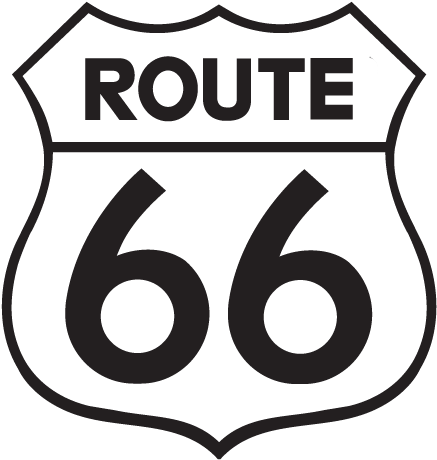 R66 Logo No Tagline Black No ® - Route 66 Stickers (722x746), Png Download