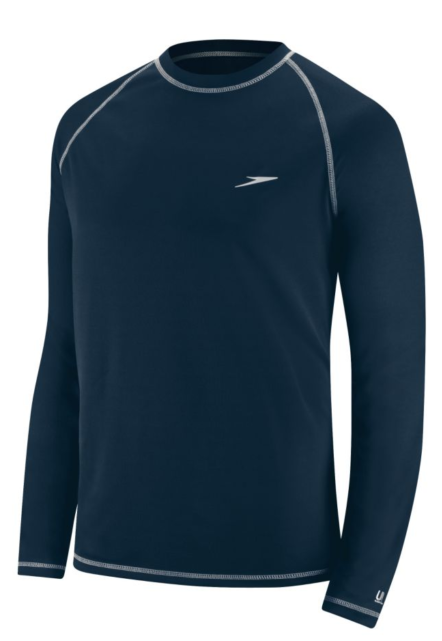 Speedo Men's Swim Black Performance Easy Long Sleeve - Speedo Easy Long Sleeve Swim Shirt Black L (615x640), Png Download
