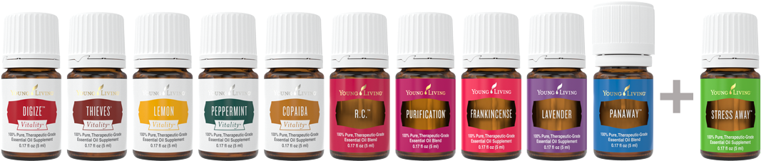 New Young Living Starter Kit Oils (1085x226), Png Download
