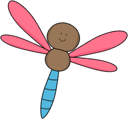 Dragonfly Clipart Cute - Cute Dragonfly Clipart (415x386), Png Download