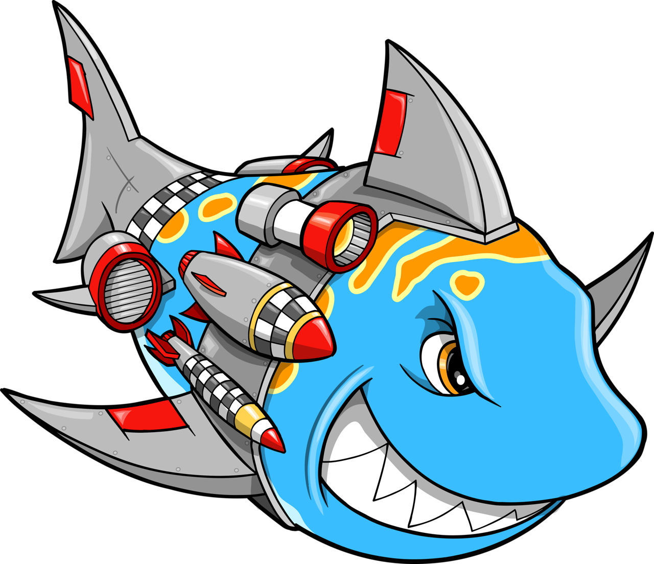 Shark Clipart Robot - Shark Robot Vector (1280x1104), Png Download
