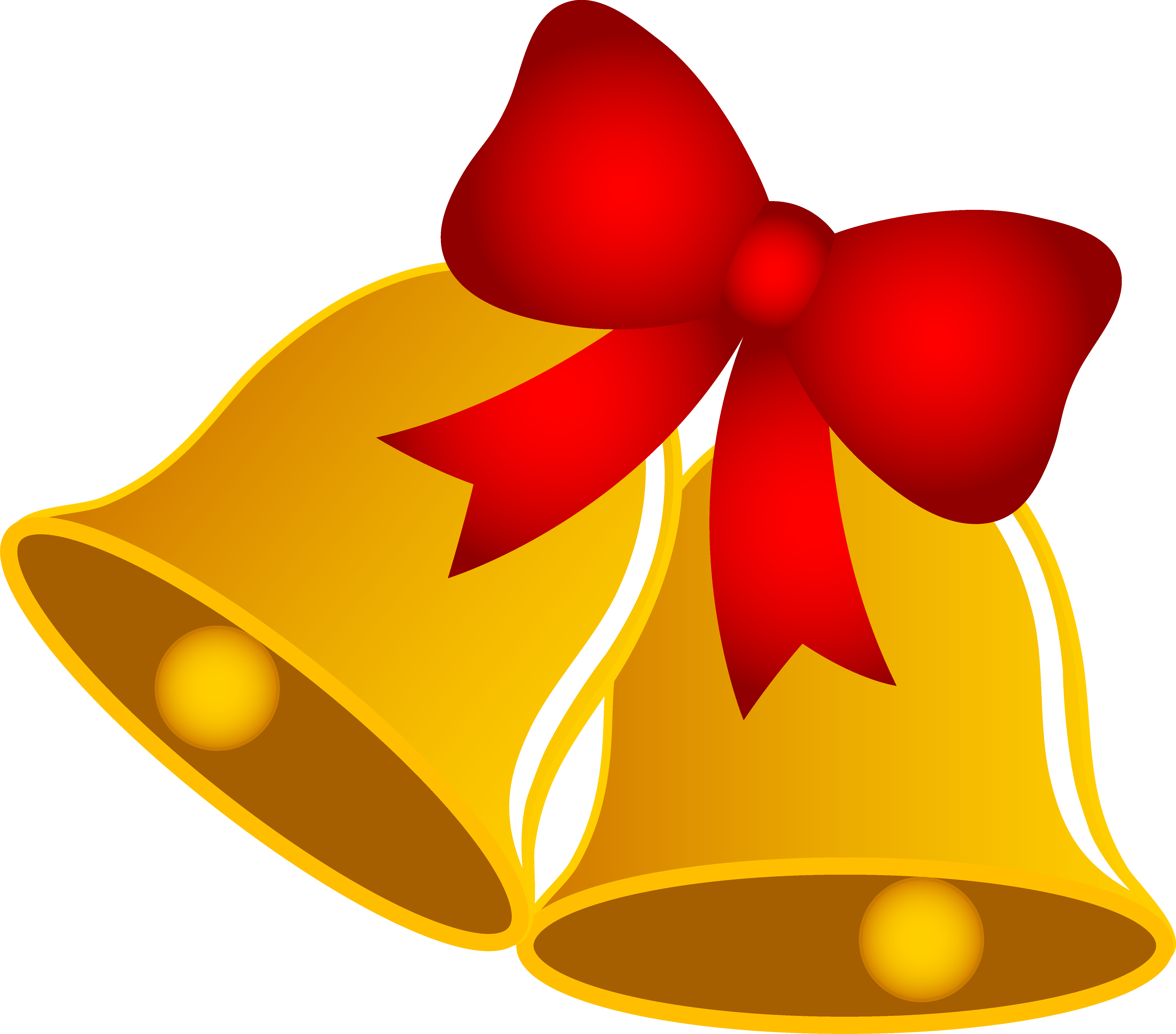 Gold Christmas Bow Clipart - Bells Image Clip Art (5658x4972), Png Download