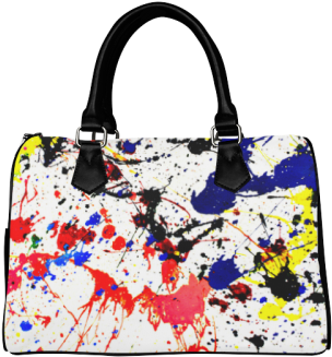 Blue & Red Paint Splatter Boston Handbag - Angelinana Custom Blue & Red Paint Splatter Custom (500x500), Png Download