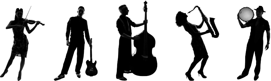 Full Band Silh - Musical Ensemble (872x261), Png Download