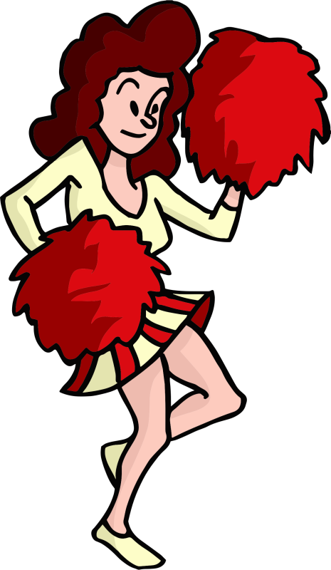 Pin Cartoon Cheerleader Clipart - Cheerleader Clipart Cartoon (465x800), Png Download