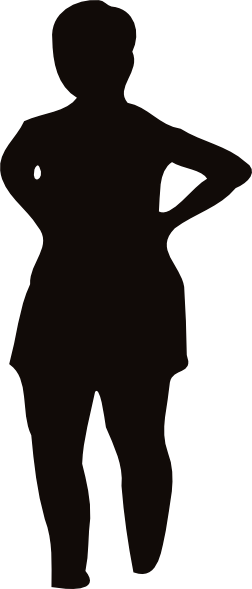 Fat Woman Silhouette Png (252x589), Png Download