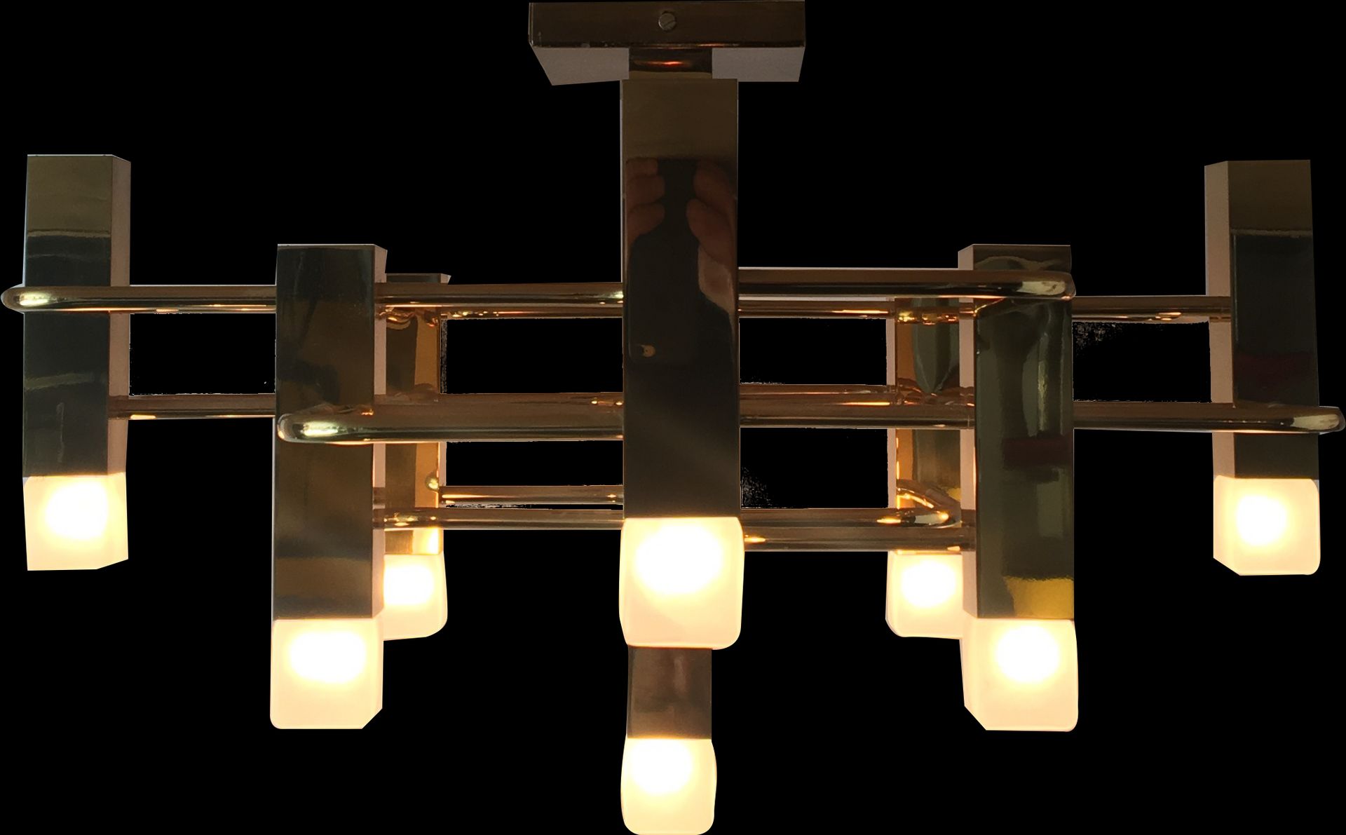 Chandelier By Gaetano Sciolari For Sa Boulanger, 1970s - Ceiling Fixture (1920x1191), Png Download