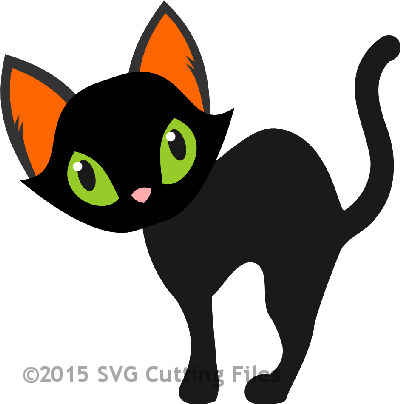 Halloween Black Cat Svg (400x404), Png Download