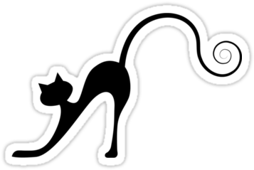 Black Cat Silhouette Stickers By Kudryashka - Black Cat Silhouette (375x360), Png Download