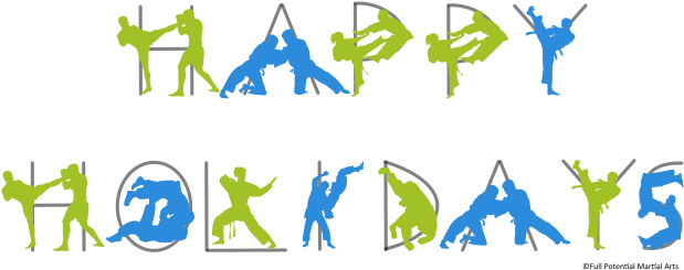 Happy Holidays Martial Arts Silhouettes - Happy Holidays Martial Arts (640x258), Png Download