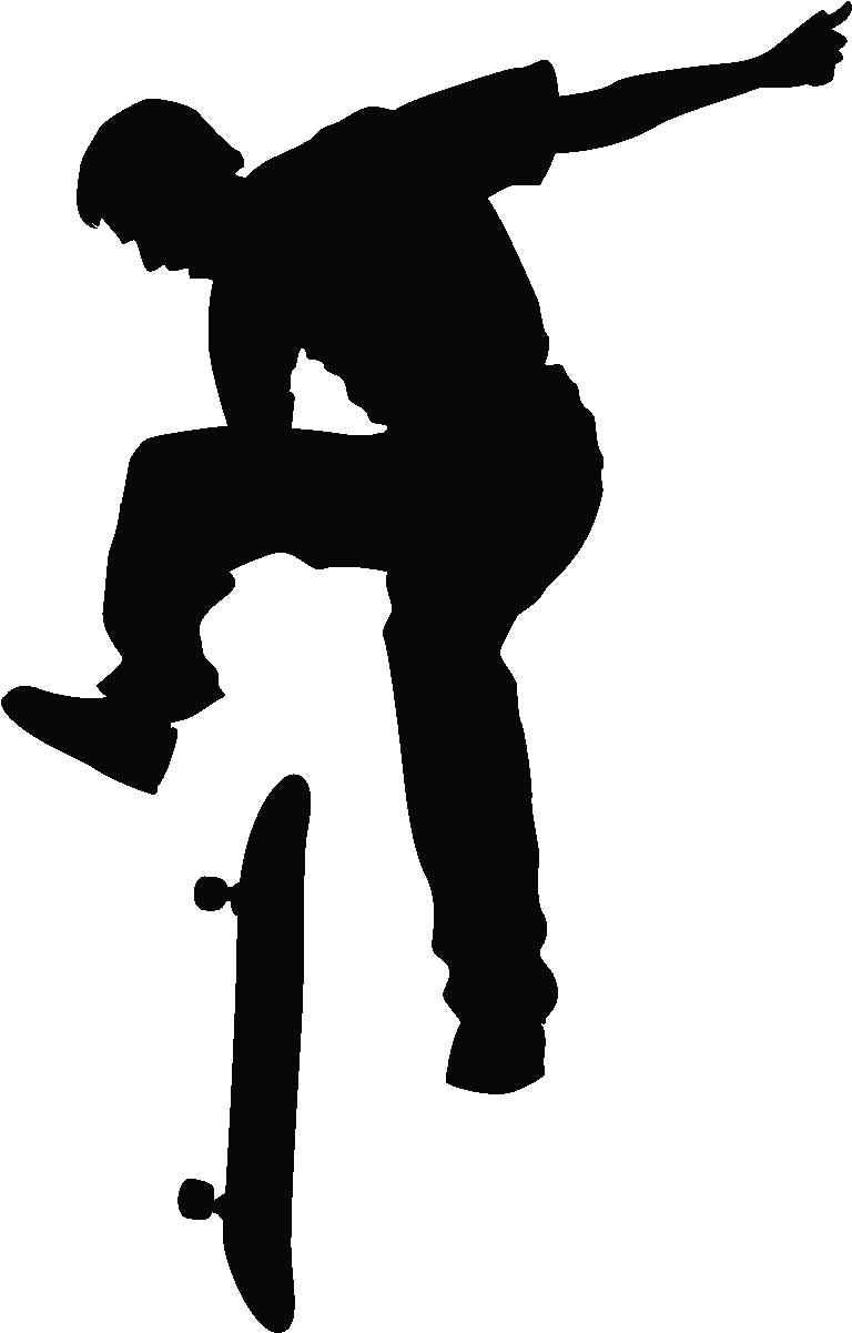 Sticker Silhouette D Un Skater Ambiance Sticker Kc3199 - Scooter Rider Silhouette (1200x1200), Png Download