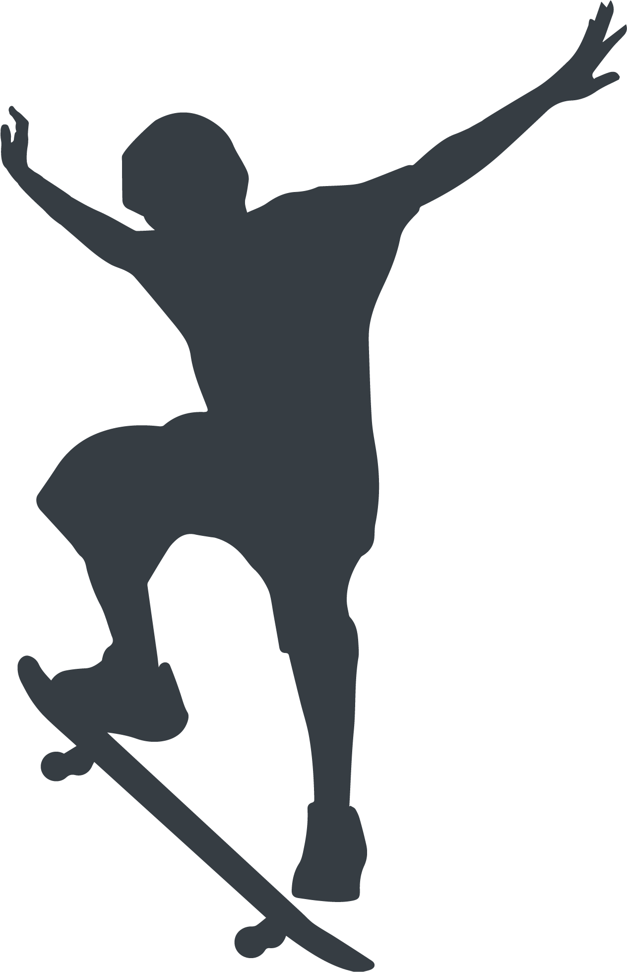 Skateboarding - Skateboarder Silhouette (2271x2021), Png Download