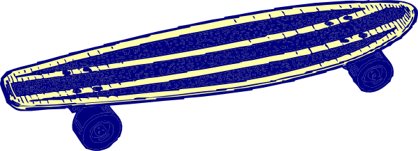 Blue Skateboard At Vector Online - Skateboard Clip Art (600x217), Png Download