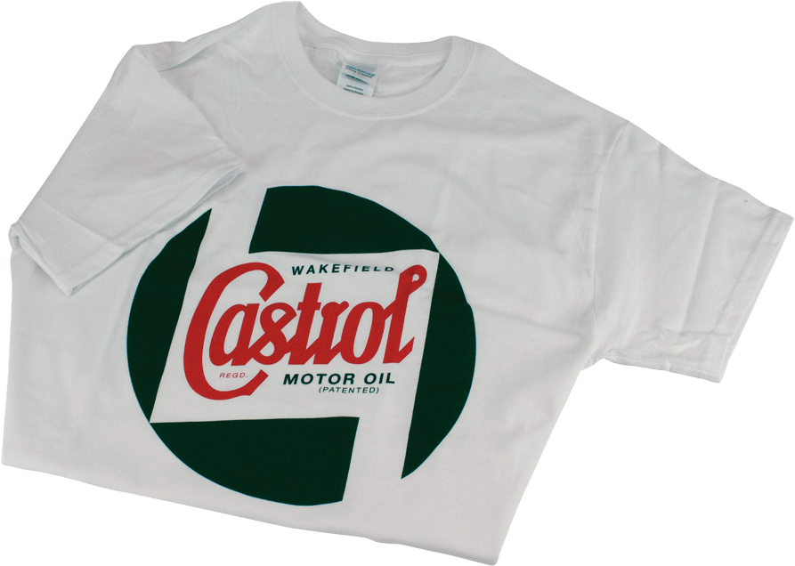 Cotton T Shirt White Cotton T Shirt With Printed Classic - Castrol (900x900), Png Download