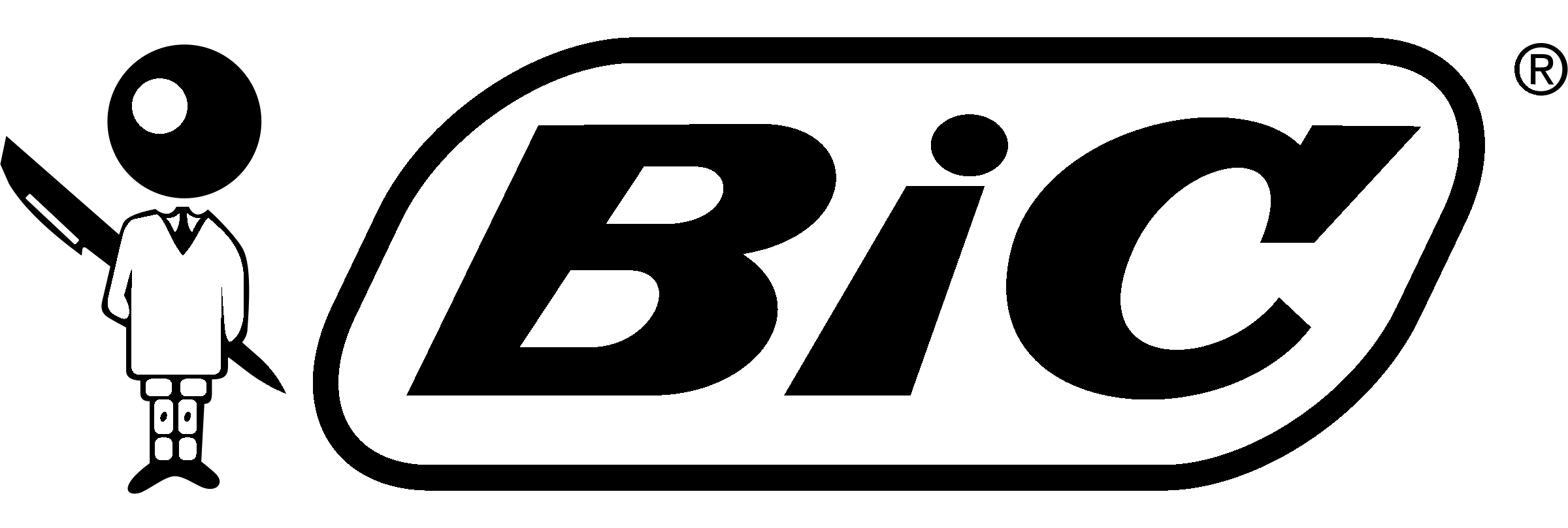Bic Logo Black And White (2400x809), Png Download