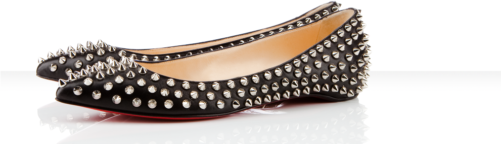 The World Of Spikes - Christian Louboutin Flats (990x576), Png Download