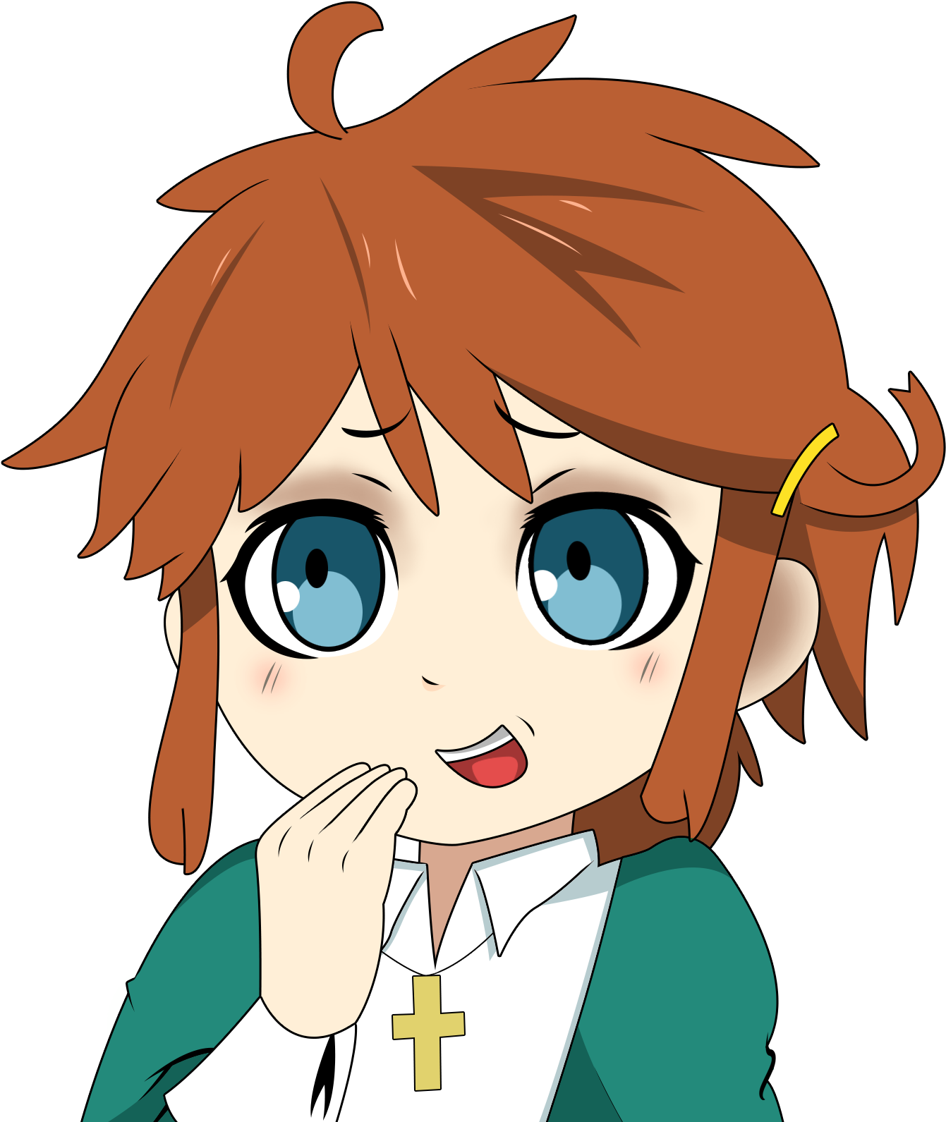 Type 2 Clever Bot's Talking Into Go Animate &gt - Smug Christ Chan (1436x1652), Png Download