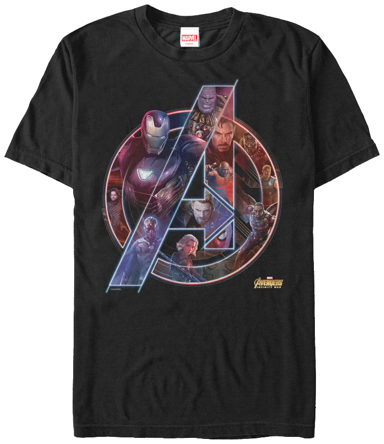 Collage Logo Avengers Infinity War T-shirt - Avengers Infinity War Logo (756x874), Png Download