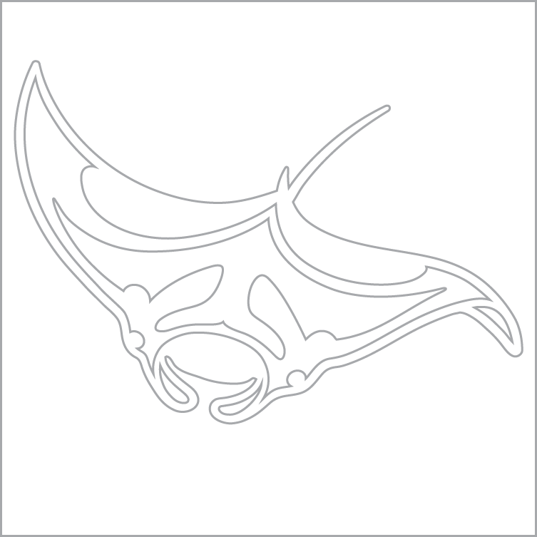 Manta Ray Stencil (753x753), Png Download