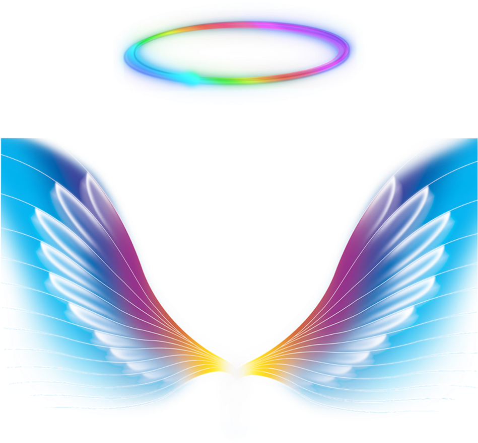 Angel Wings Halo Rainbow Colorful Galaxy Colorfulangel - Alas De Colores (1024x1024), Png Download