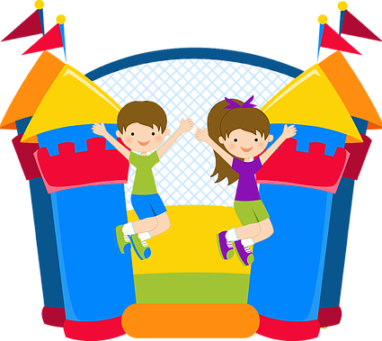 Clip Art Royalty Free Download Bounce Clipart - Jumping Castle Clipart (425x379), Png Download