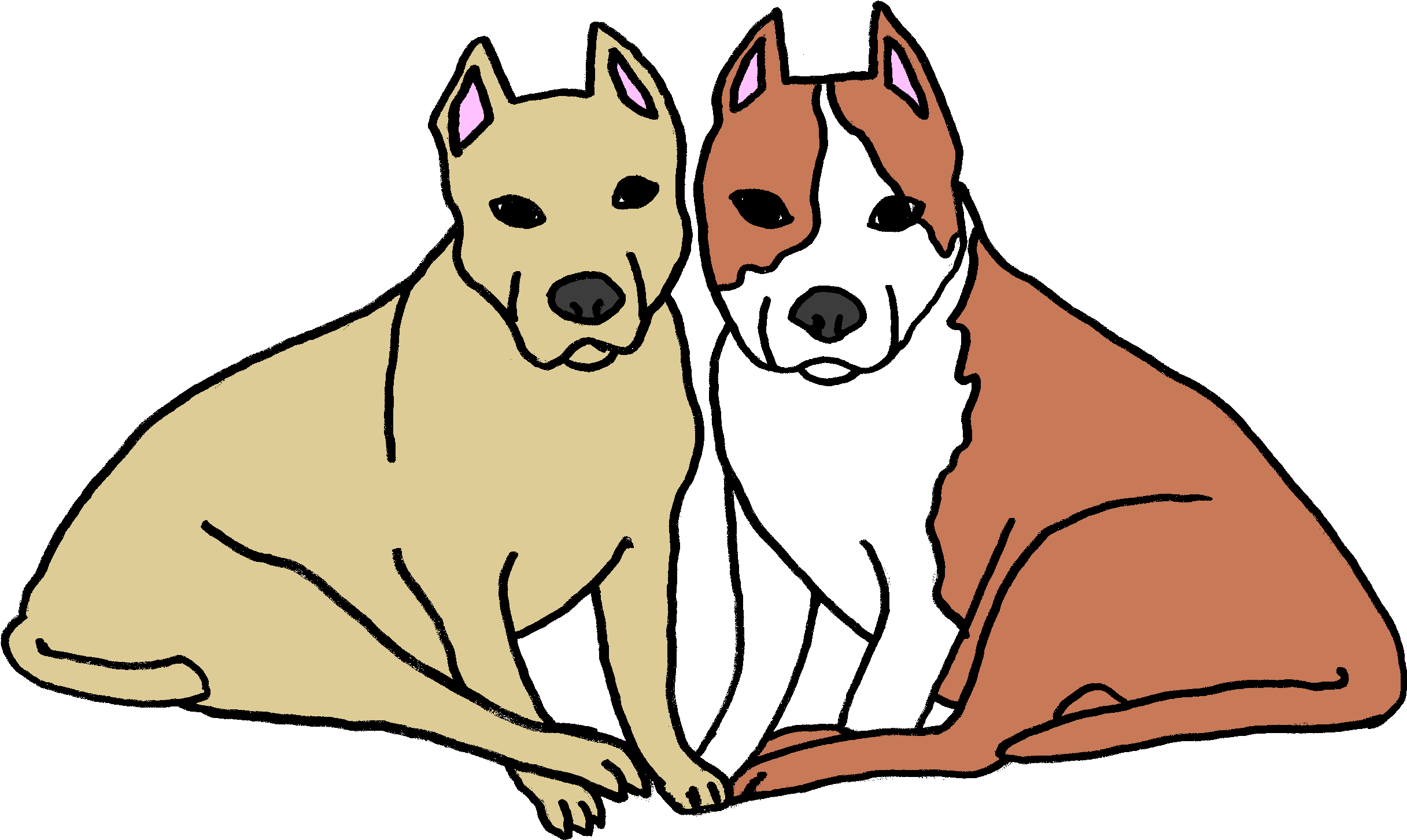 Two Dogs Clipart - Two Dogs Clipart Png (2488x1516), Png Download