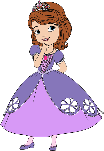 Sofia In Pink Dress Clipart 1 - Sofia The First Clipart Cartoon (441x629), Png Download