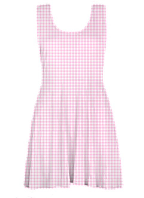 Pink Gingham Skater Dress - Dress (700x700), Png Download