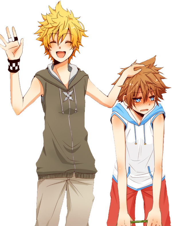 Roxas With Friend Pic - Kingdom Hearts Sora And Roxas Fanfic (600x791), Png Download