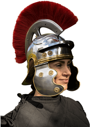 Roman Trooper Helmet With Red Plume - Roman Trooper Helmet (415x415), Png Download