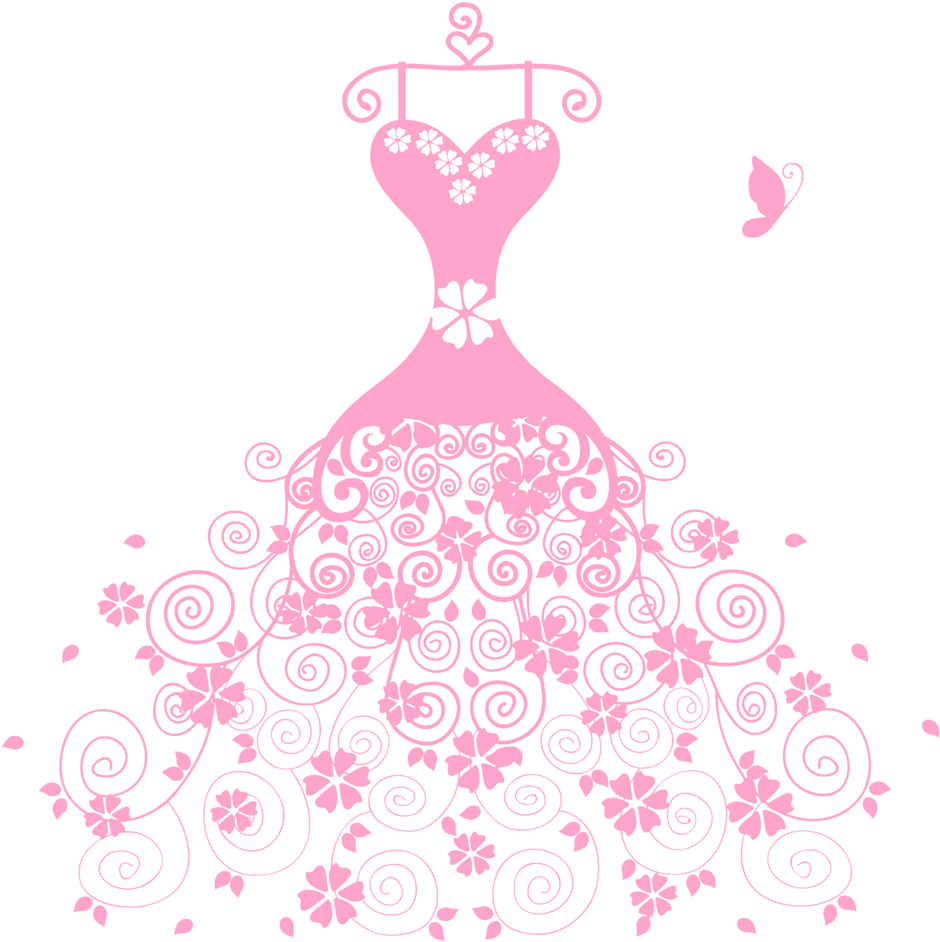 Gown Butterfly 2 - Illustration (1000x997), Png Download