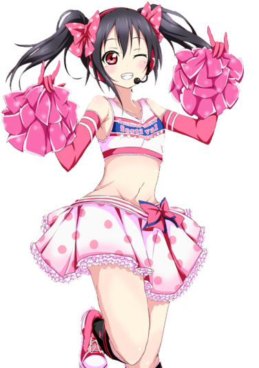 Anime Sticker - Love Live Nico Yazawa Cheerleader (400x536), Png Download